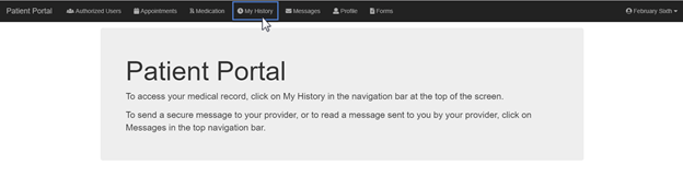 Screenshot for Generating API Credentials from the Patient Portal