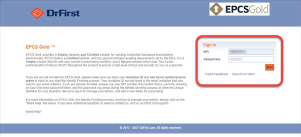 Screenshot for Cannot Sign and Send Controlled Substance Prescriptions (Update TOU)