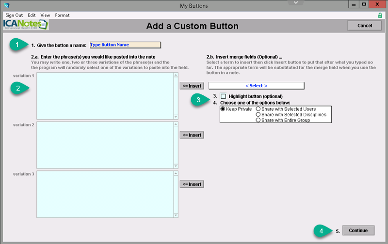 Screenshot for Creating a BIRP Note