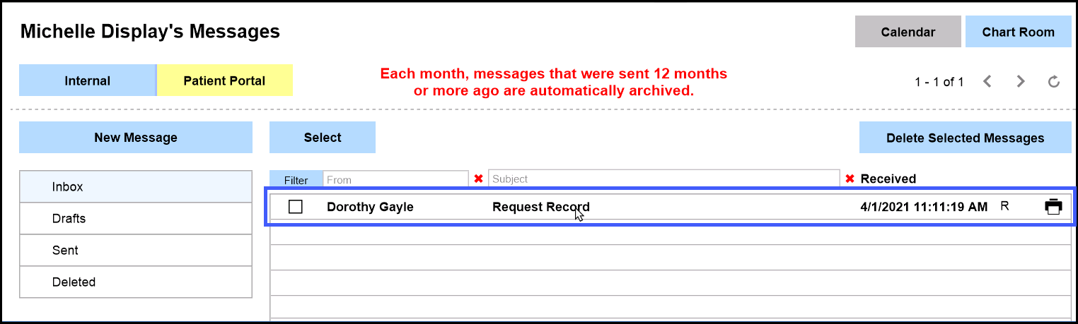 Screenshot for Processing Record Requests