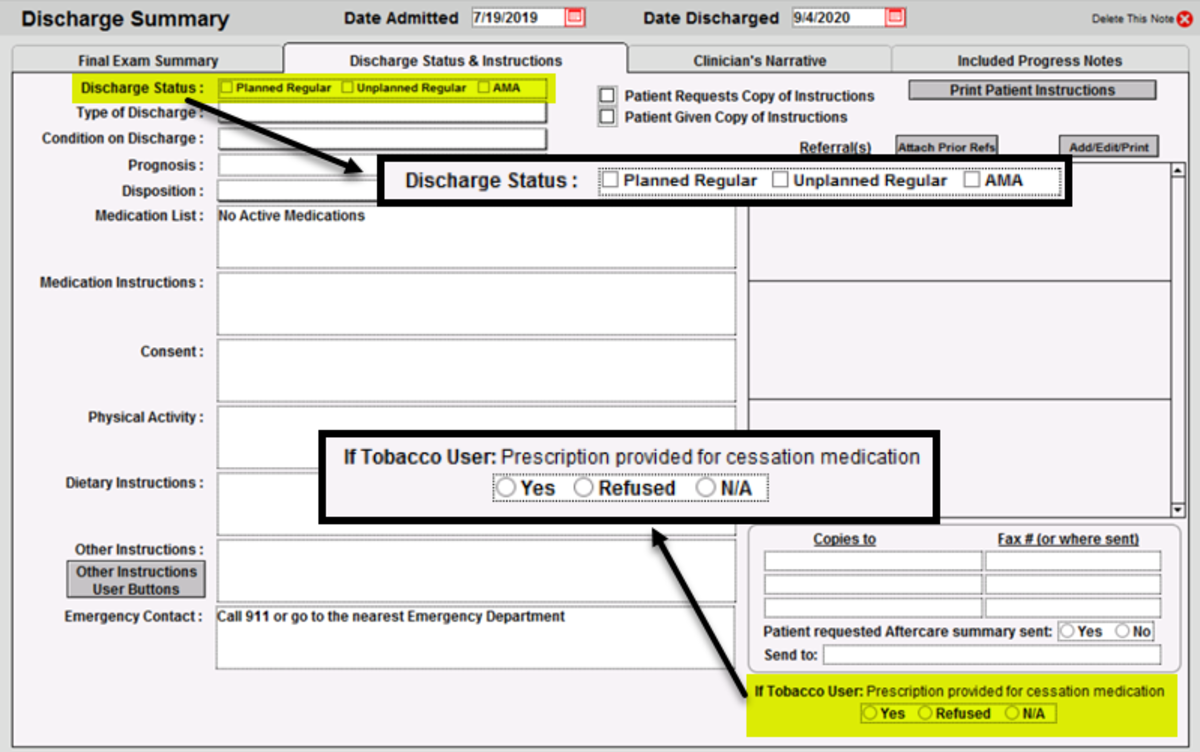Changes to Discharge Summary