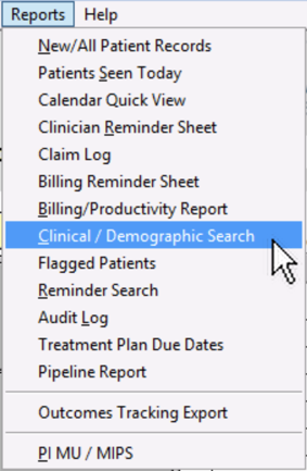 Screenshot for Data Export and Demographics Import