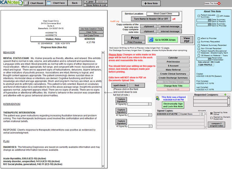 Screenshot for Creating a BIRP Note