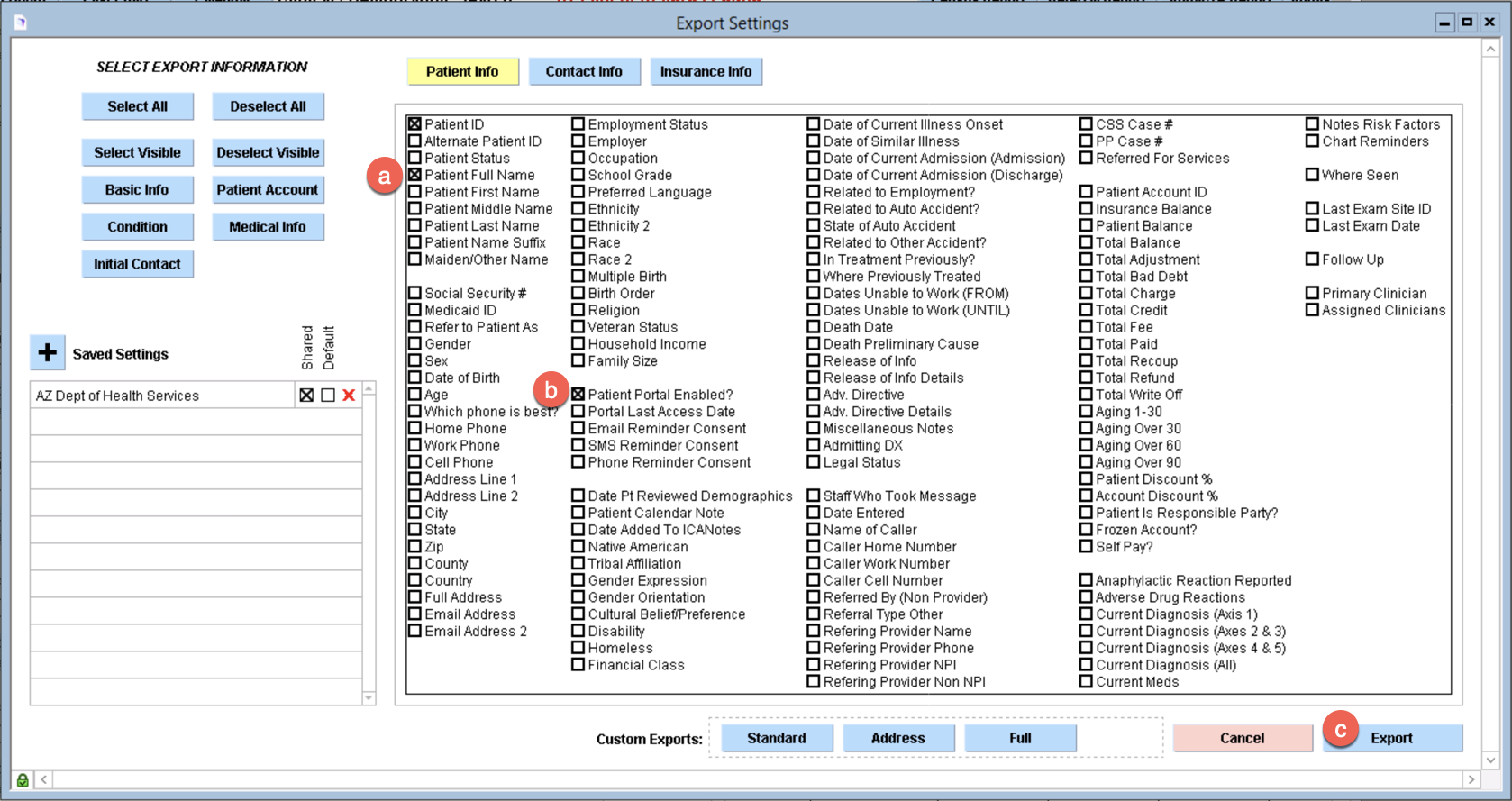 Screenshot for How to Find Who Has Patient Portal Enabled