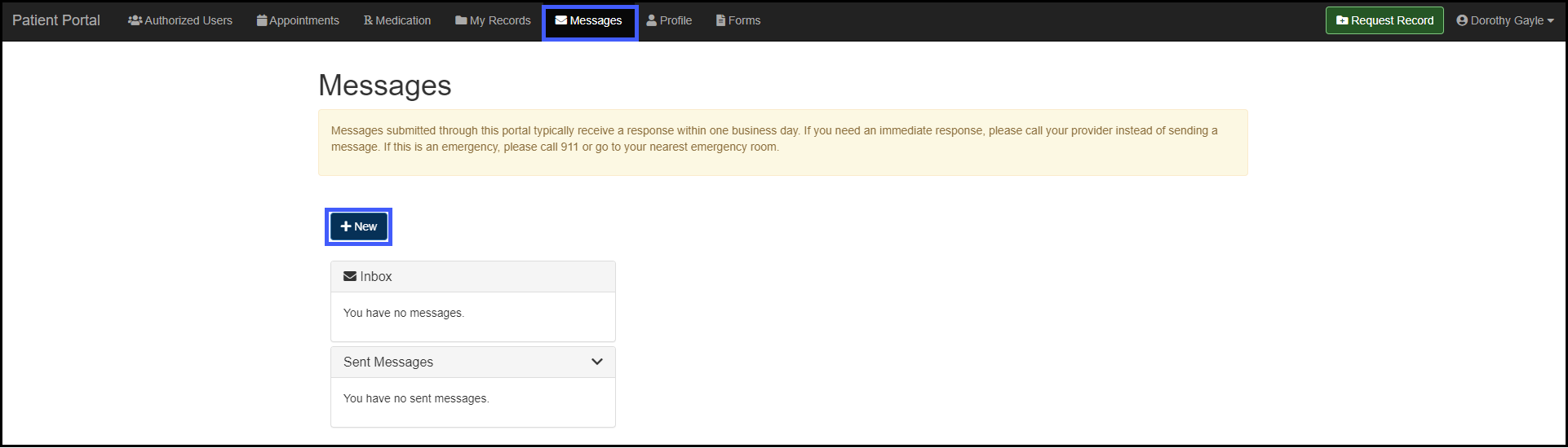 Screenshot for Processing Record Requests