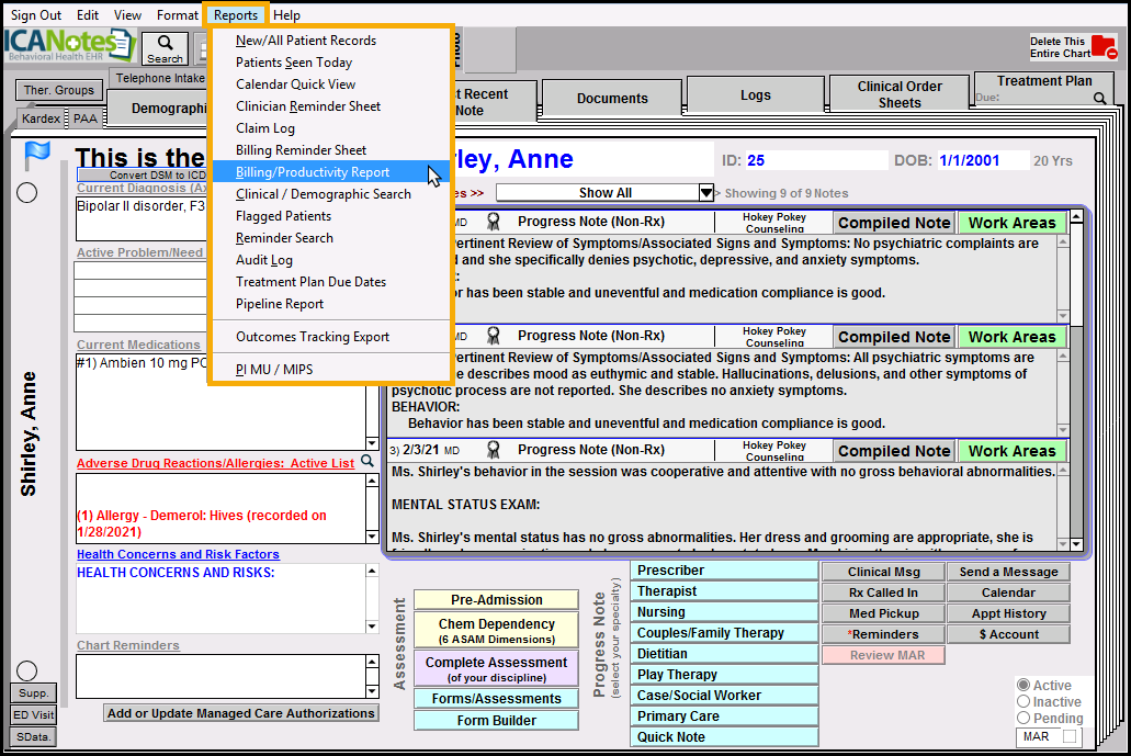 Screenshot for How to Run a Medicaid Volume Report for Meaningful Use (90 days)