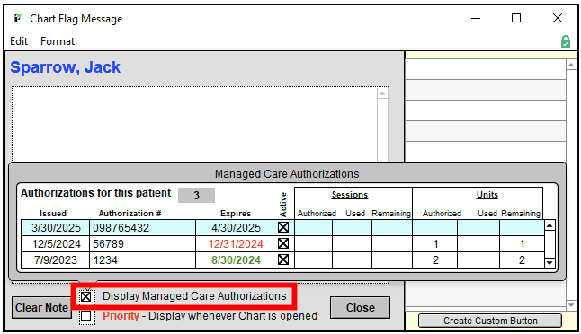 Screenshot for How to Enter Managed Care Authorizations