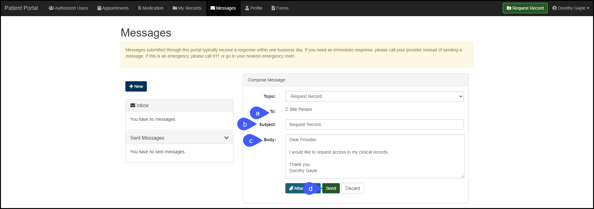 Screenshot for Processing Record Requests