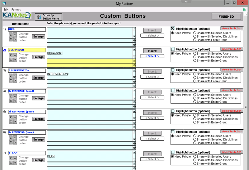 Screenshot for Creating a BIRP Note