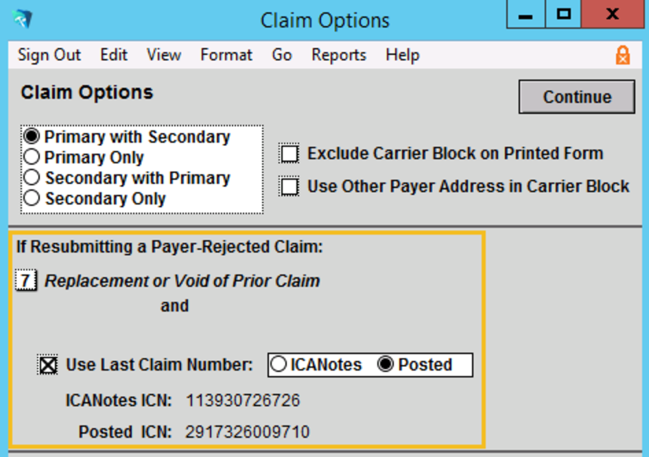 Updated Claim Options