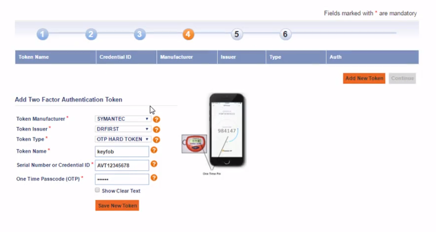 Screenshot for EPCS Onboarding Process
