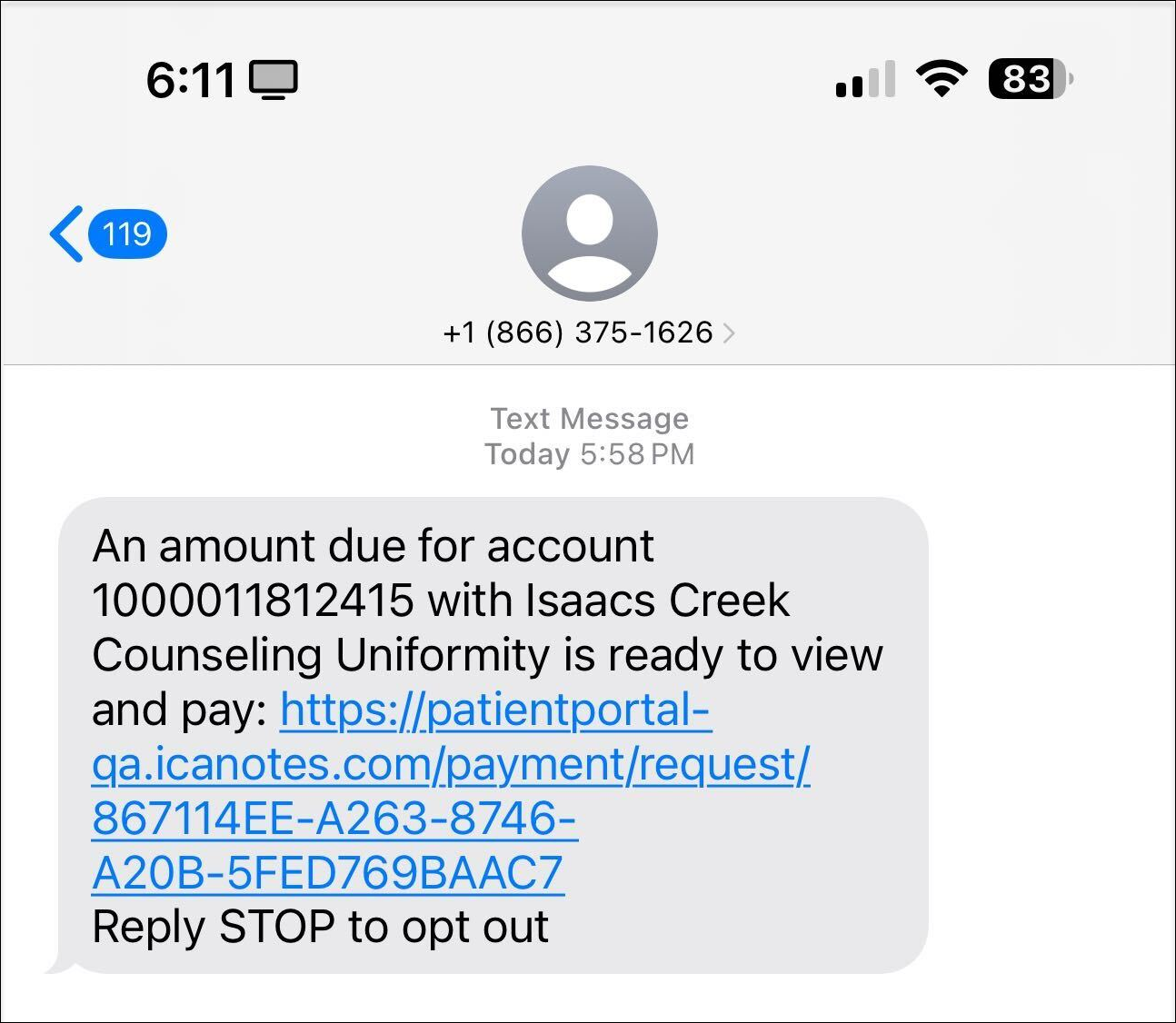 Screenshot for Sending Payment requests via Nexio