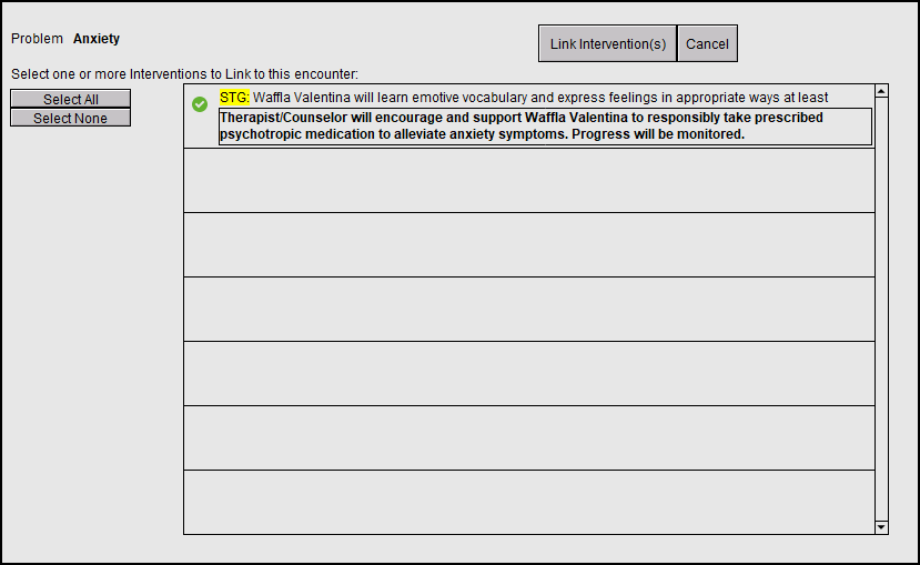 Screenshot for Electronically Billing a Treatment Plan