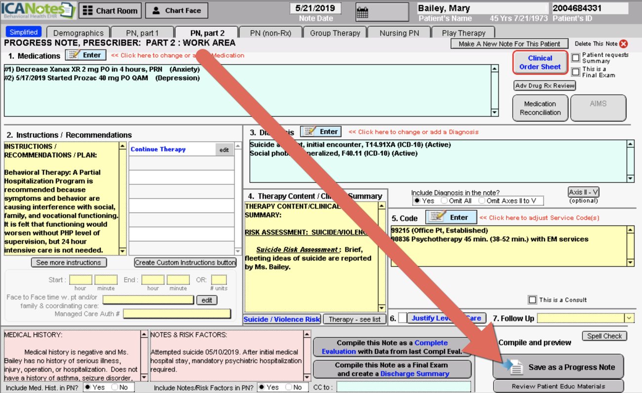 Screenshot for Creating Discharge Instructions