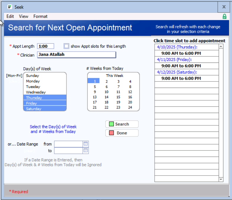 Screenshot for Fastest Way to Schedule a Patient