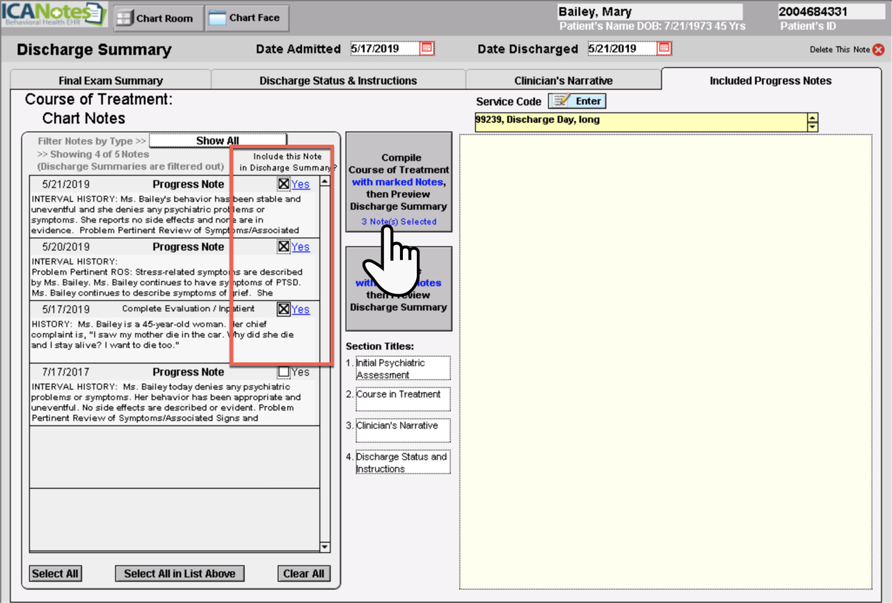 Screenshot for Creating Discharge Instructions