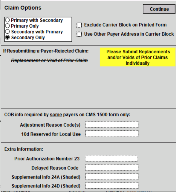 Screenshot for How to Bill Secondary Insurance