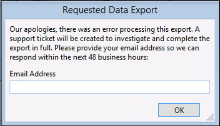 Screenshot for Patient Data export (Individual level)