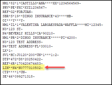 Screenshot for Inserting an NDC Number for Injectable Codes
