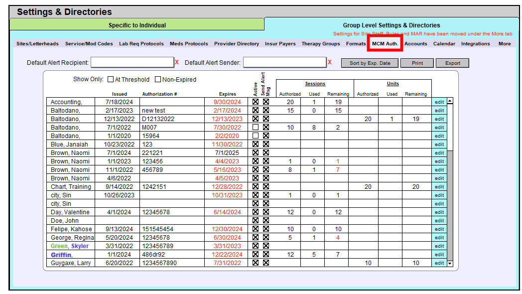 Screenshot for How to Enter Managed Care Authorizations