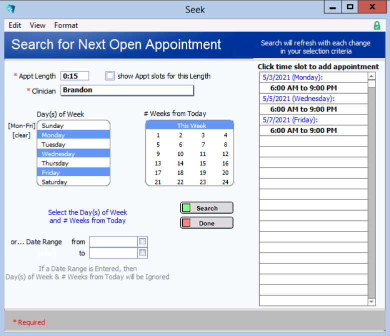 Screenshot for Fastest Way to Schedule a Patient