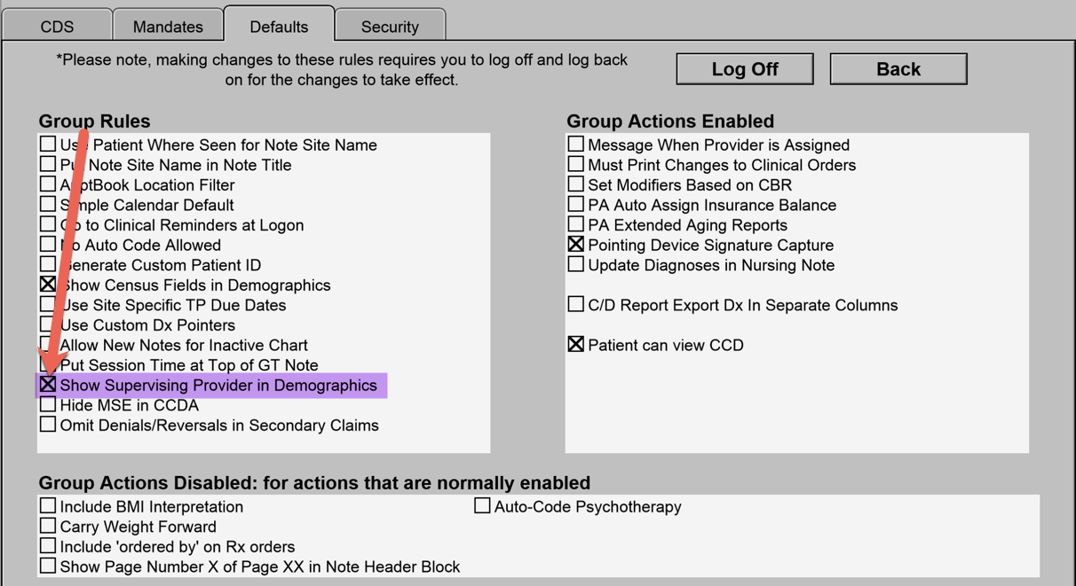 Screenshot for Add Claim Level Supervising Provider ANSI Option