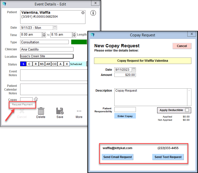 Screenshot for Sending Payment requests via Nexio