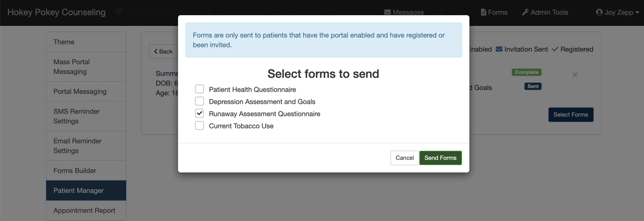 Screenshot for How to Manually Send Forms Made via Form Builder
