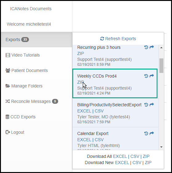 Screenshot for CCDA On the Patient Portal and Upload Site