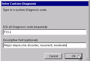 Screenshot for Convert DSM to ICD10 button