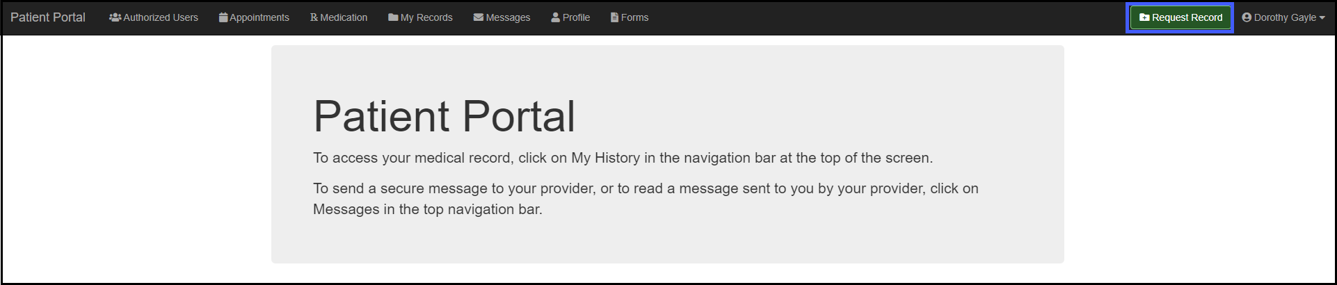 Screenshot for Processing Record Requests