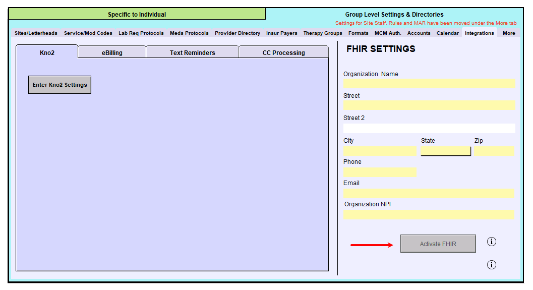 Screenshot for FHIR Access