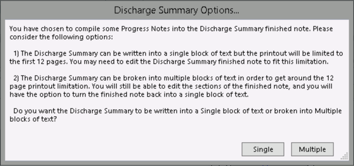 Screenshot for Creating Discharge Instructions