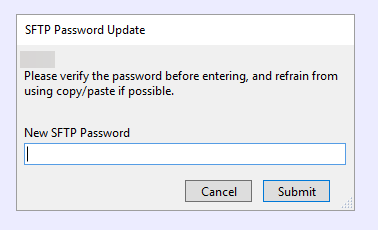 Screenshot for Updating Your TriZetto SFTP Password in ICANotes